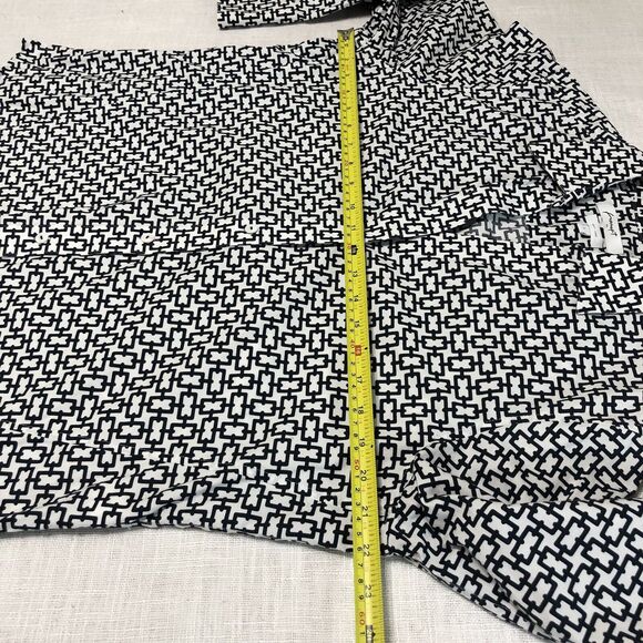 Foxcroft Easy Care Top Women L Chain Link Print Button Up Shirt Career Preppy - Picture 9 of 11
